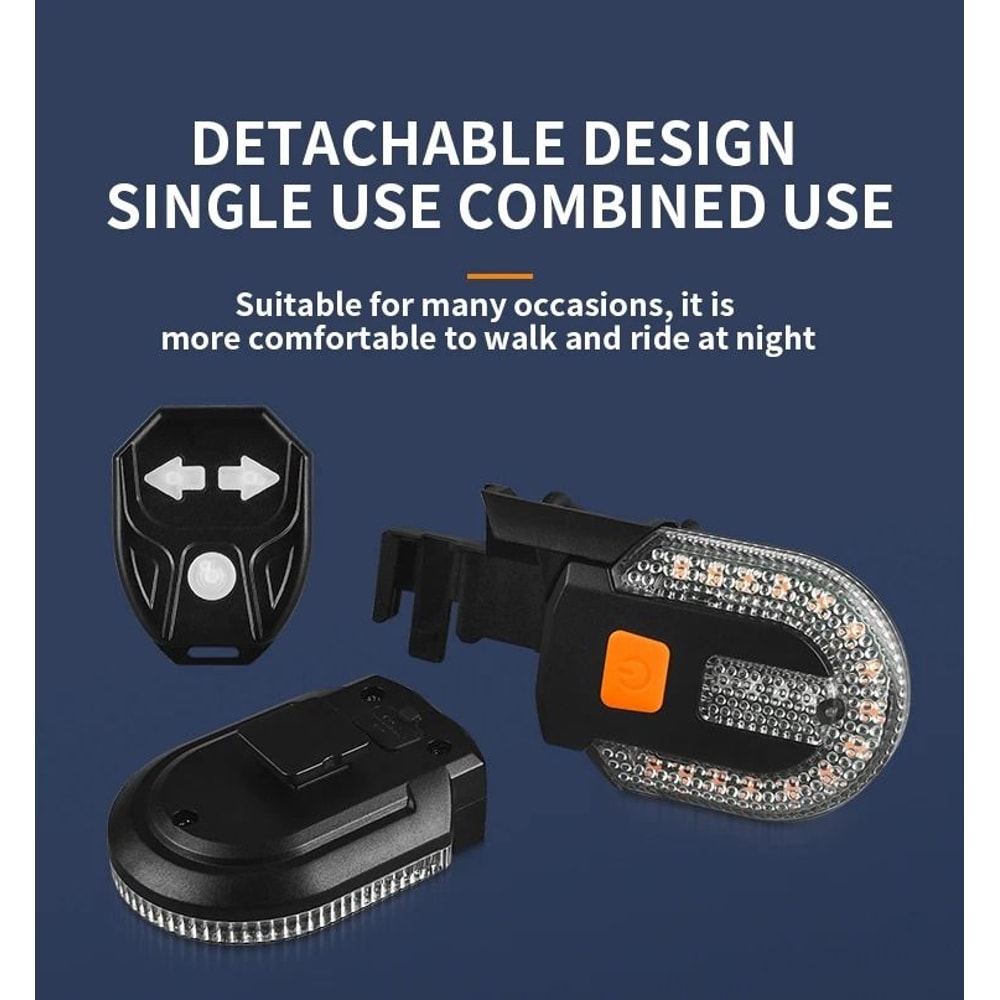 Wireless Bike Turn Signal Rear Light HighIntensity LED USB Rechargeable Tail Light For MTB Road 2