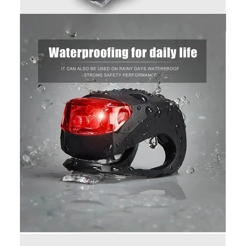 Waterproof Silicone Bicycle Light Set HighVisibility Front Headlamp Rear Safety Taillight 4