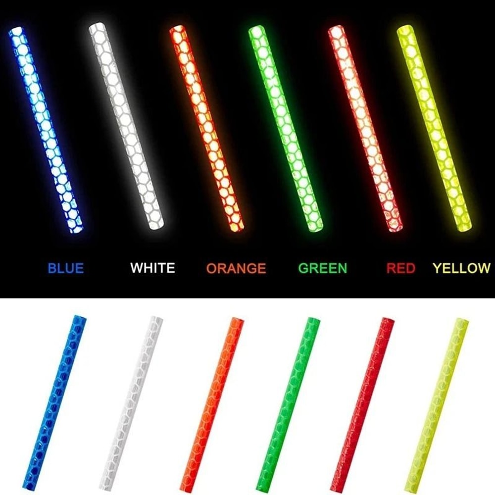 12Piece Bicycle Spoke Reflective Strips HighVisibility DIY Safety Reflector Kit For MTB Road Whee 0