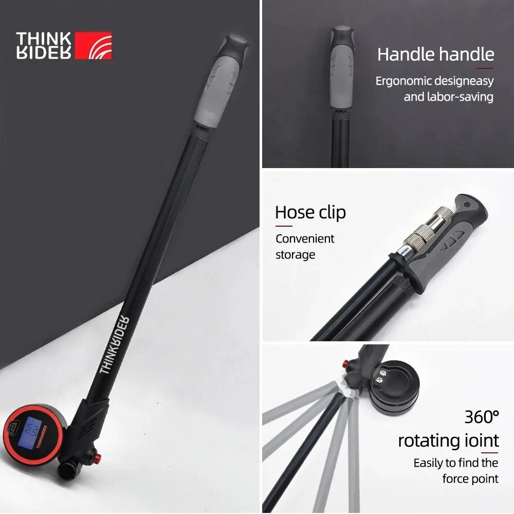 ThinkRider 300PSI Digital Suspension Shock Pump Professional HighPressure Pump For MTB Fork Air S 5