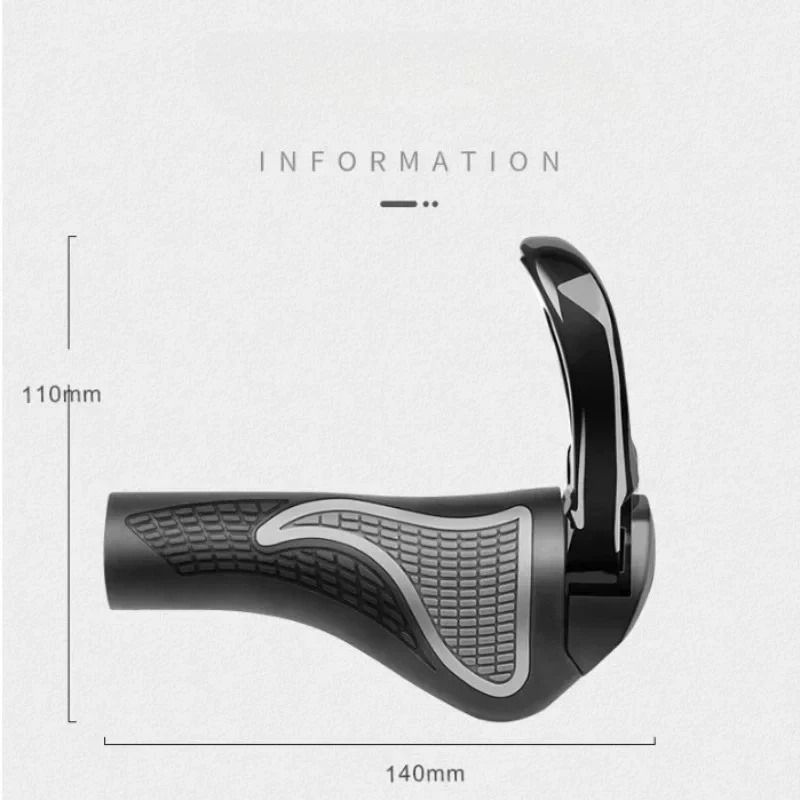 Ergonomic ShockAbsorbing Mountain Bike Grips AntiSlip Rubber Horn Grips With Bilateral Locking Sys 2