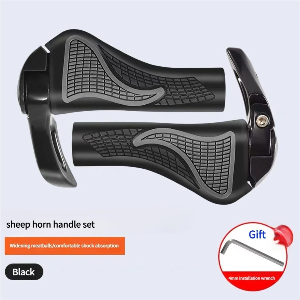 Ergonomic ShockAbsorbing Mountain Bike Grips AntiSlip Rubber Horn Grips With Bilateral Locking Sys 6