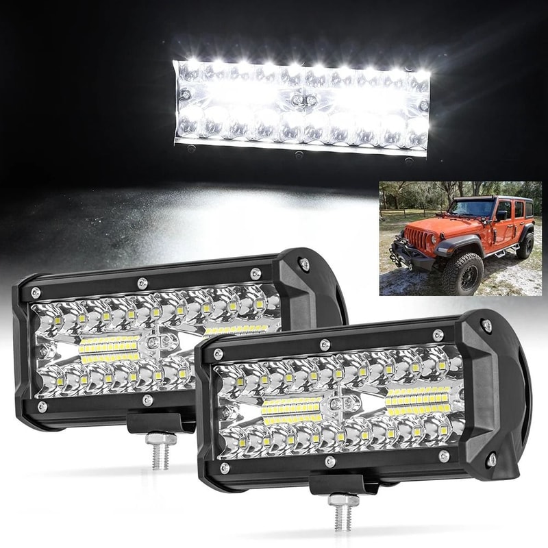 HeavyDuty LED Work Light Bar 12V24V HighIntensity Offroad Spotlights For Trucks Tractors Boats SU 0