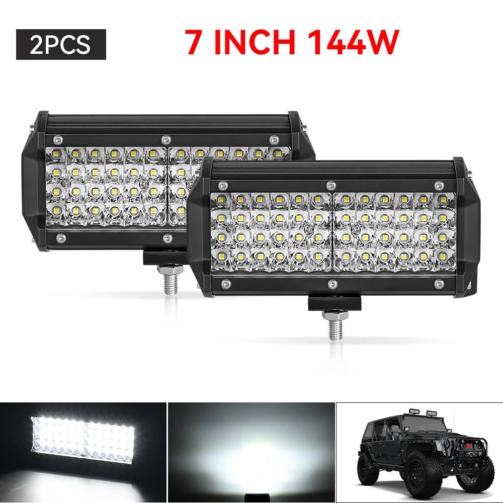 HeavyDuty LED Work Light Bar 12V24V HighIntensity Offroad Spotlights For Trucks Tractors Boats SU 10