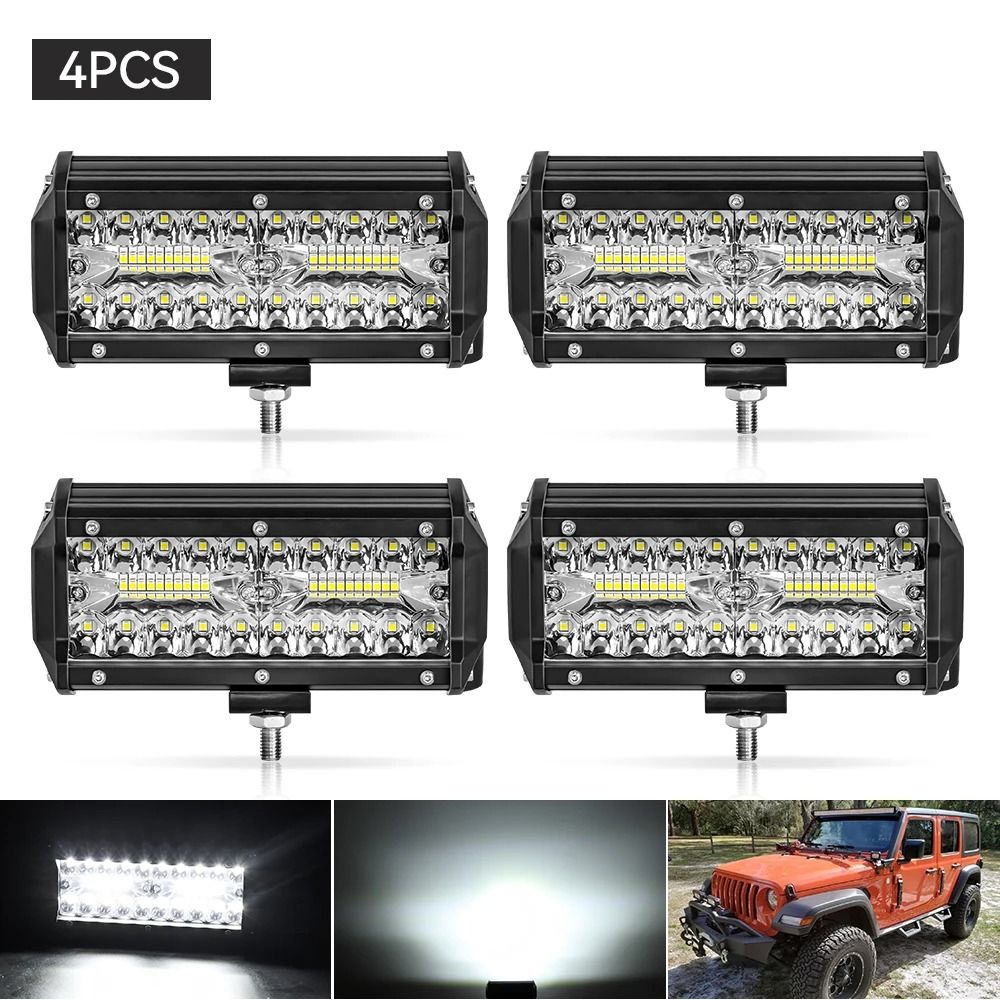 HeavyDuty LED Work Light Bar 12V24V HighIntensity Offroad Spotlights For Trucks Tractors Boats SU 16