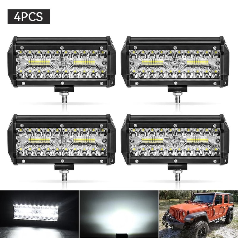 HeavyDuty LED Work Light Bar 12V24V HighIntensity Offroad Spotlights For Trucks Tractors Boats SU 16