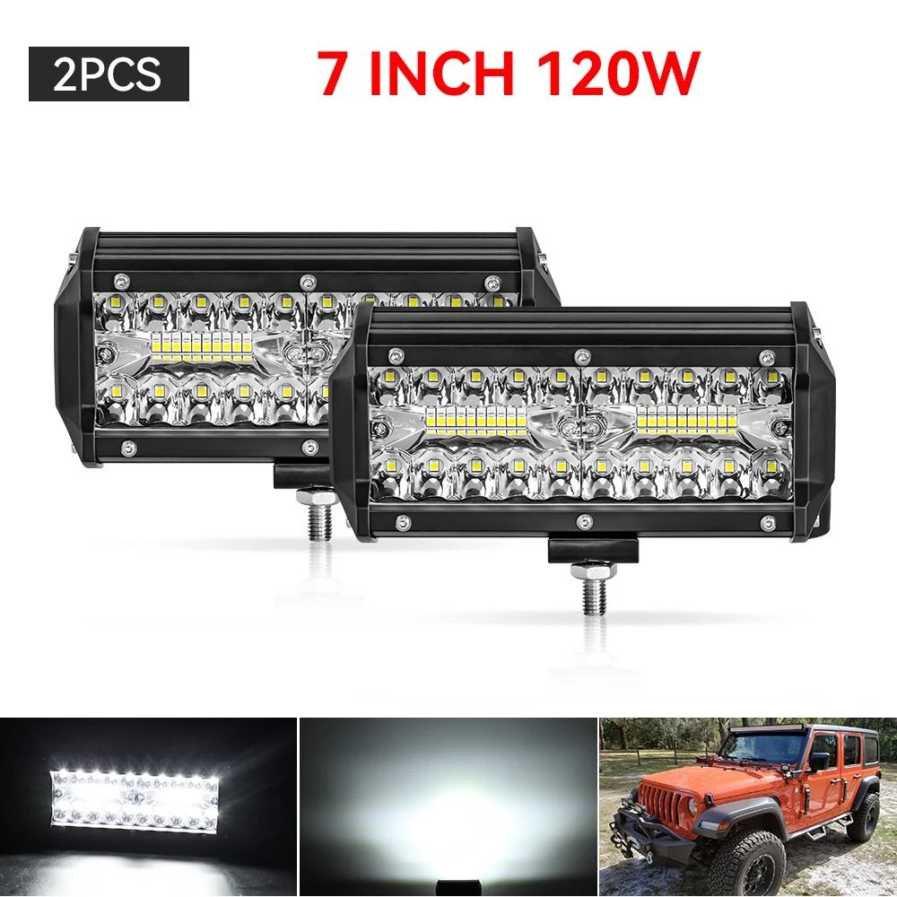 HeavyDuty LED Work Light Bar 12V24V HighIntensity Offroad Spotlights For Trucks Tractors Boats SU 7