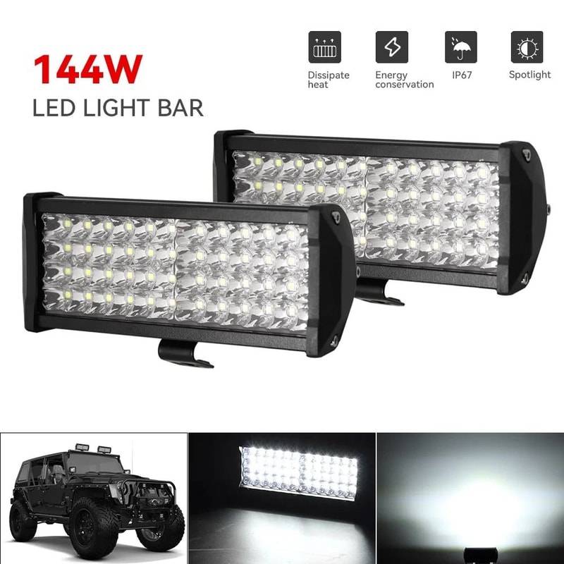 120W HighIntensity LED Light Bar 6000LM Spot Flood Beam Work Light For Offroad Marine Industrial 0