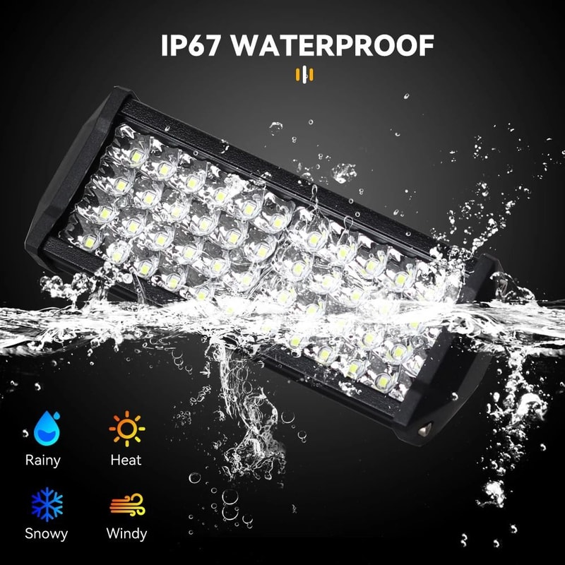 120W HighIntensity LED Light Bar 6000LM Spot Flood Beam Work Light For Offroad Marine Industrial 5