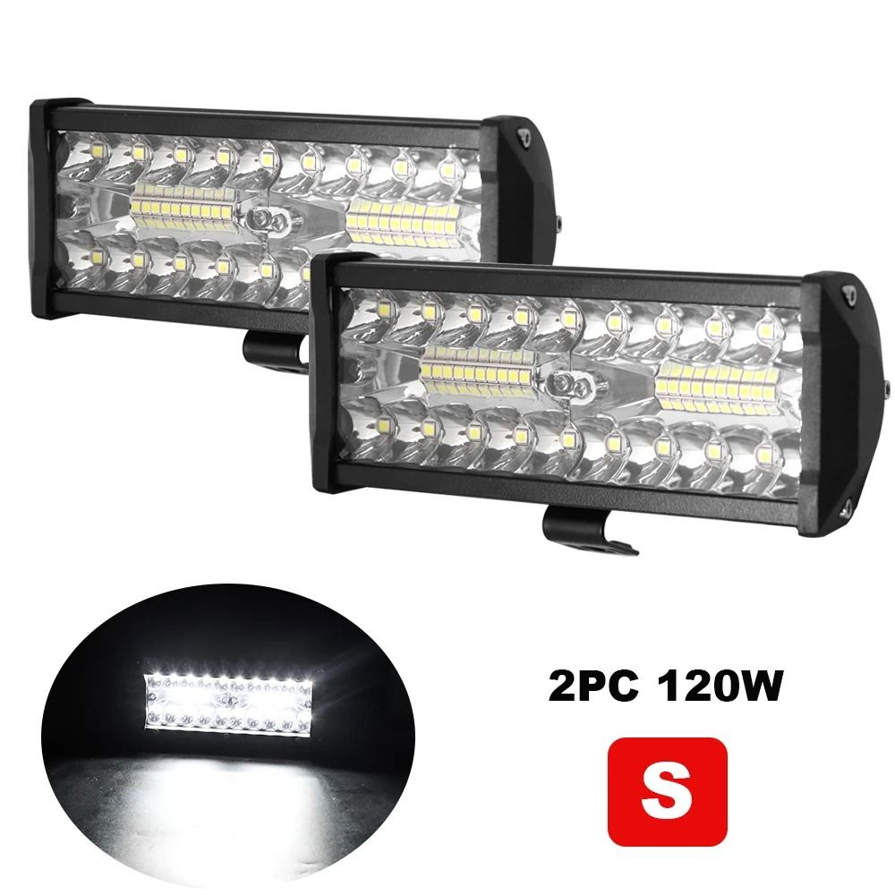 120W HighIntensity LED Light Bar 6000LM Spot Flood Beam Work Light For Offroad Marine Industrial 7