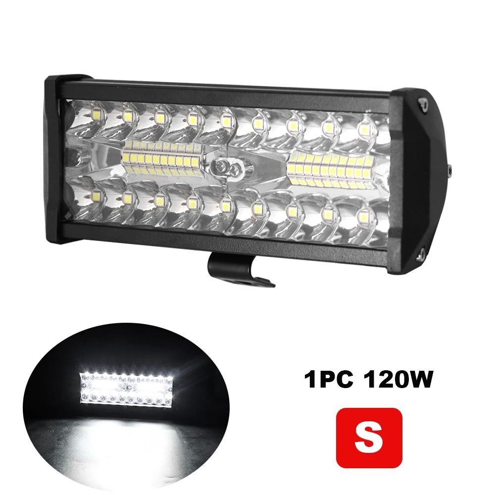 120W HighIntensity LED Light Bar 6000LM Spot Flood Beam Work Light For Offroad Marine Industrial 8