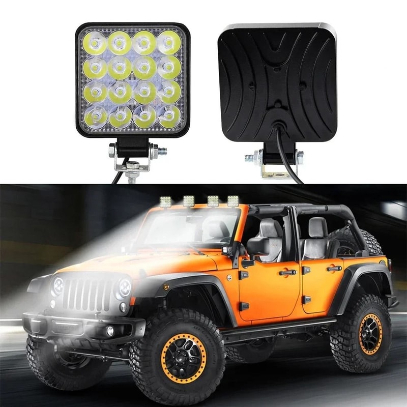 48W HighIntensity Mini LED Work Light IP65 Waterproof Spotlight For OffRoad Jeep Truck 1