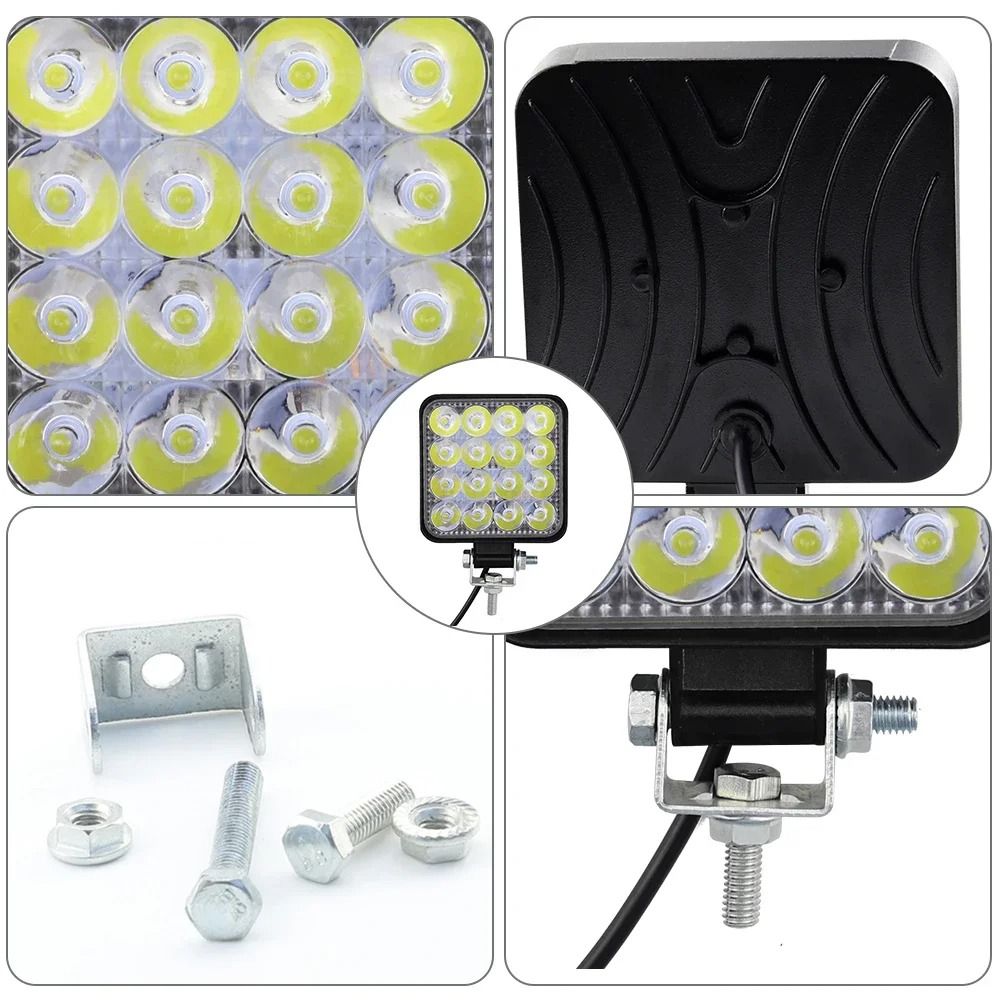 48W HighIntensity Mini LED Work Light IP65 Waterproof Spotlight For OffRoad Jeep Truck 3