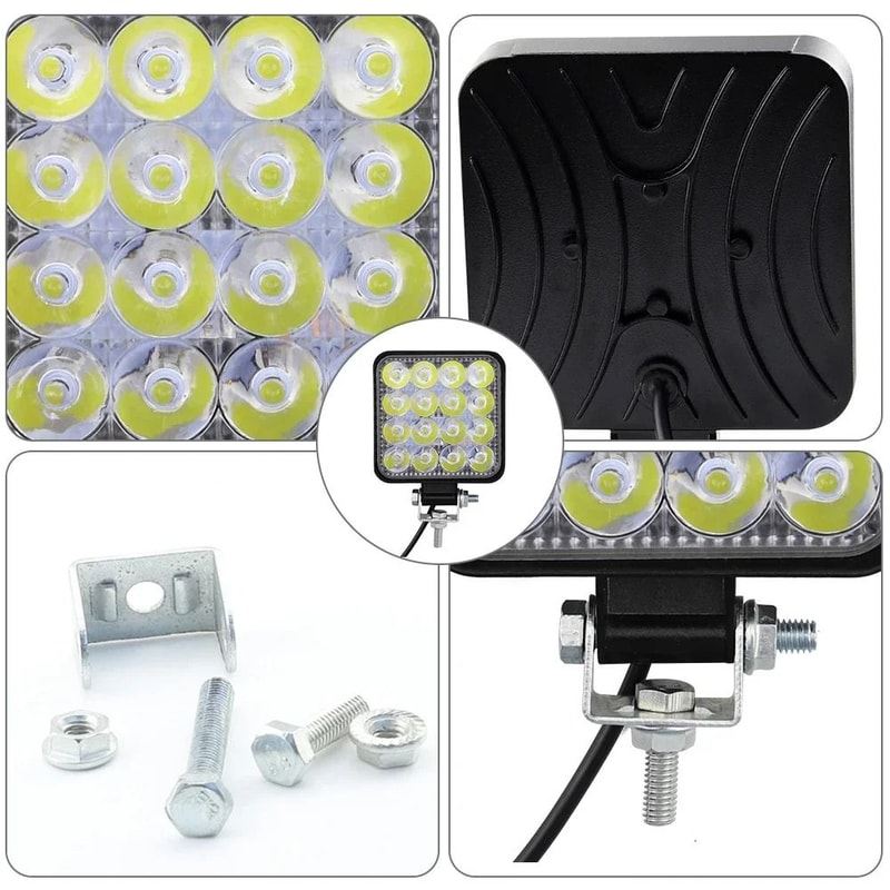 48W HighIntensity Mini LED Work Light IP65 Waterproof Spotlight For OffRoad Jeep Truck 3