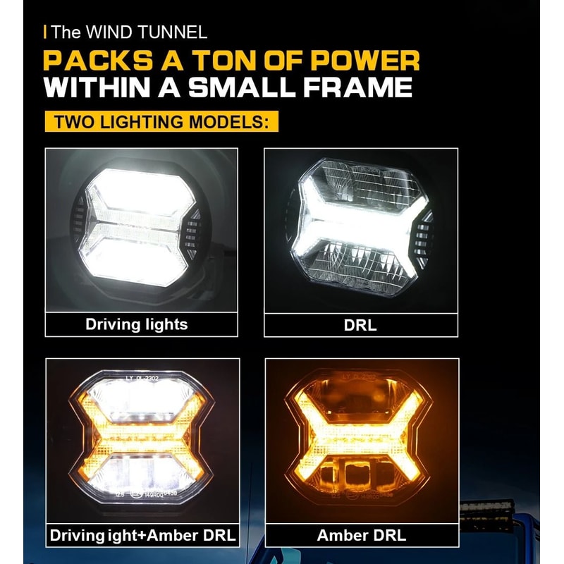 4Inch HighIntensity LED Offroad Work Light Amber DRL Driving Light Spotlight For 4x4 Trucks Trac 1