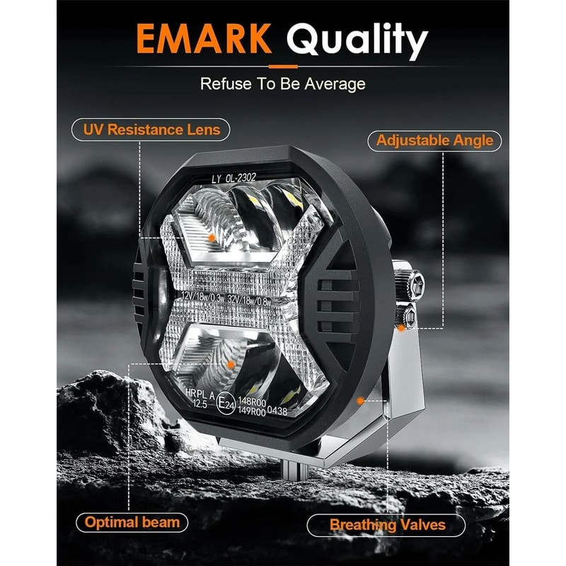 4Inch HighIntensity LED Offroad Work Light Amber DRL Driving Light Spotlight For 4x4 Trucks Trac 2