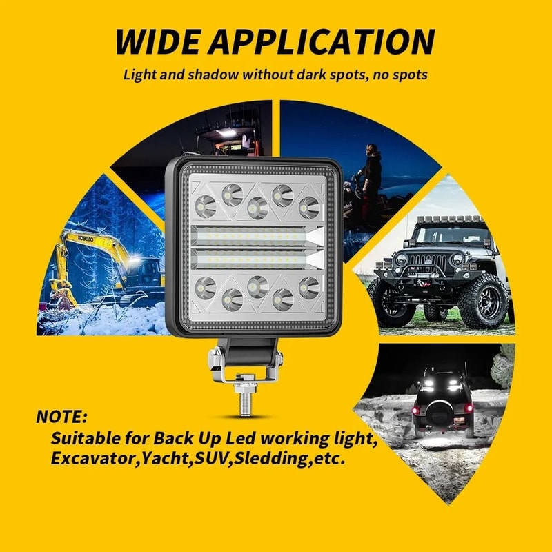 102W HighIntensity LED Work Light IP65 Waterproof Spot Flood Combo For Trucks Tractors 4