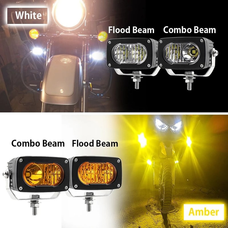3Inch LED Pods Driving Lights 40W HighIntensity Amber Offroad Spot Beam For Motorcycle ATV SUV 1