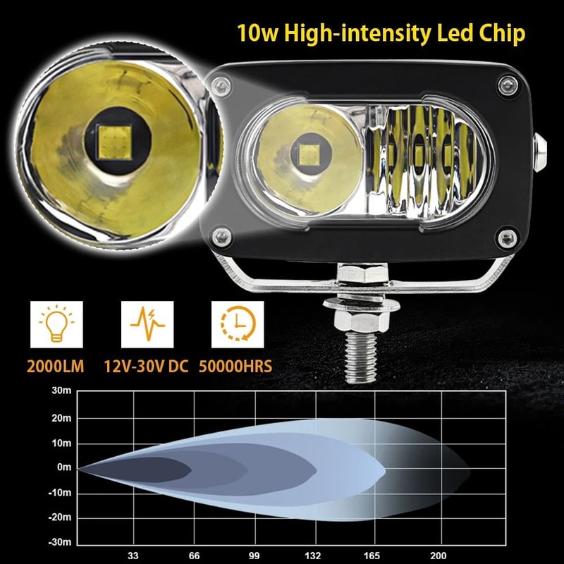 3Inch LED Pods Driving Lights 40W HighIntensity Amber Offroad Spot Beam For Motorcycle ATV SUV 2