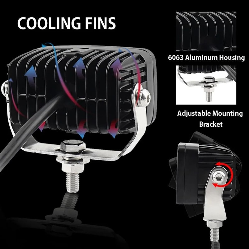 3Inch LED Pods Driving Lights 40W HighIntensity Amber Offroad Spot Beam For Motorcycle ATV SUV 4