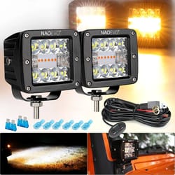 naoevo 120w high-intensity led pods | 6-mode dual color drl fog lamp for 4x4, trucks & motorcycles