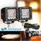 NAOEVO 120W HighIntensity LED Pods 6Mode Dual Color DRL Fog Lamp For 4x4 Trucks Motorcycles 0
