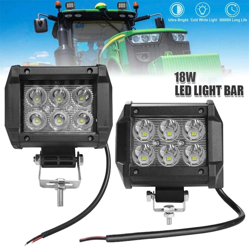18W HighIntensity LED Work Light 4Inch Waterproof Spot Flood Beam For Motorcycles OffRoad Marine 1