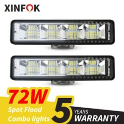 72w high-intensity led work light bar | 24-led combo beam for offroad, marine & industrial utility
