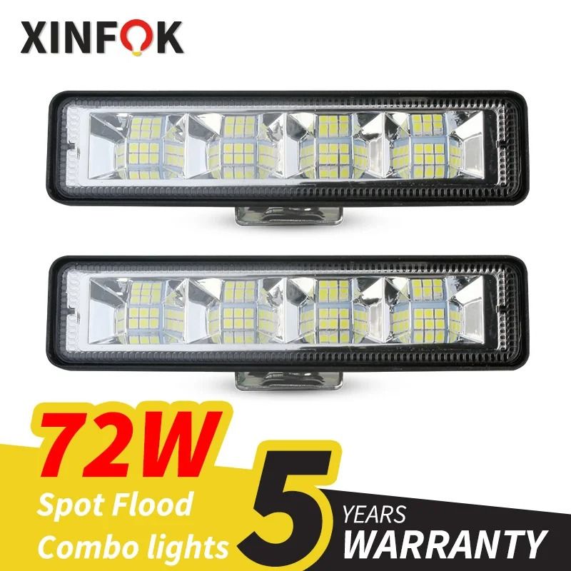 72W HighIntensity LED Work Light Bar 24LED Combo Beam For Offroad Marine Industrial Utility 0