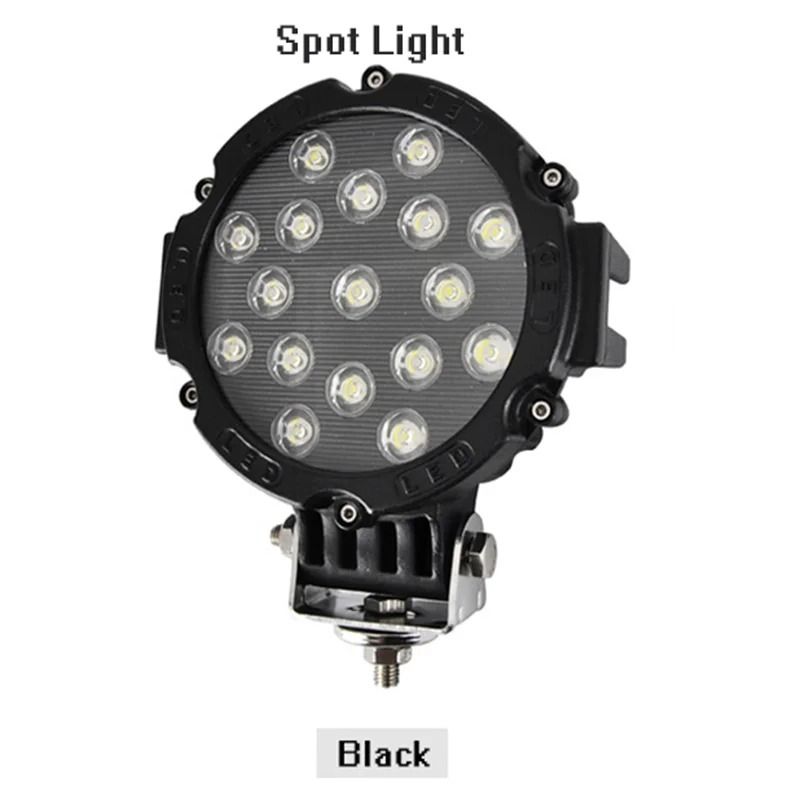 51W HighIntensity LED OffRoad Spotlight IP66 Waterproof Driving Light For Trucks Jeeps SUVs 7