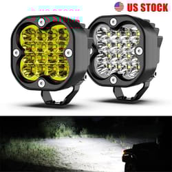 naoevo 3-inch high-intensity led work light | dual-color 6000k/3000k spotlight for offroad, jeep & motorcycle