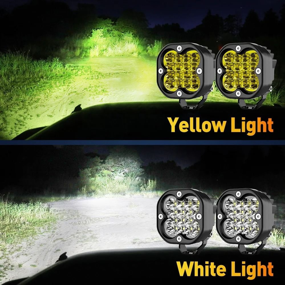 NAOEVO 3Inch HighIntensity LED Work Light DualColor 6000K3000K Spotlight For Offroad Jeep Motorcy 1