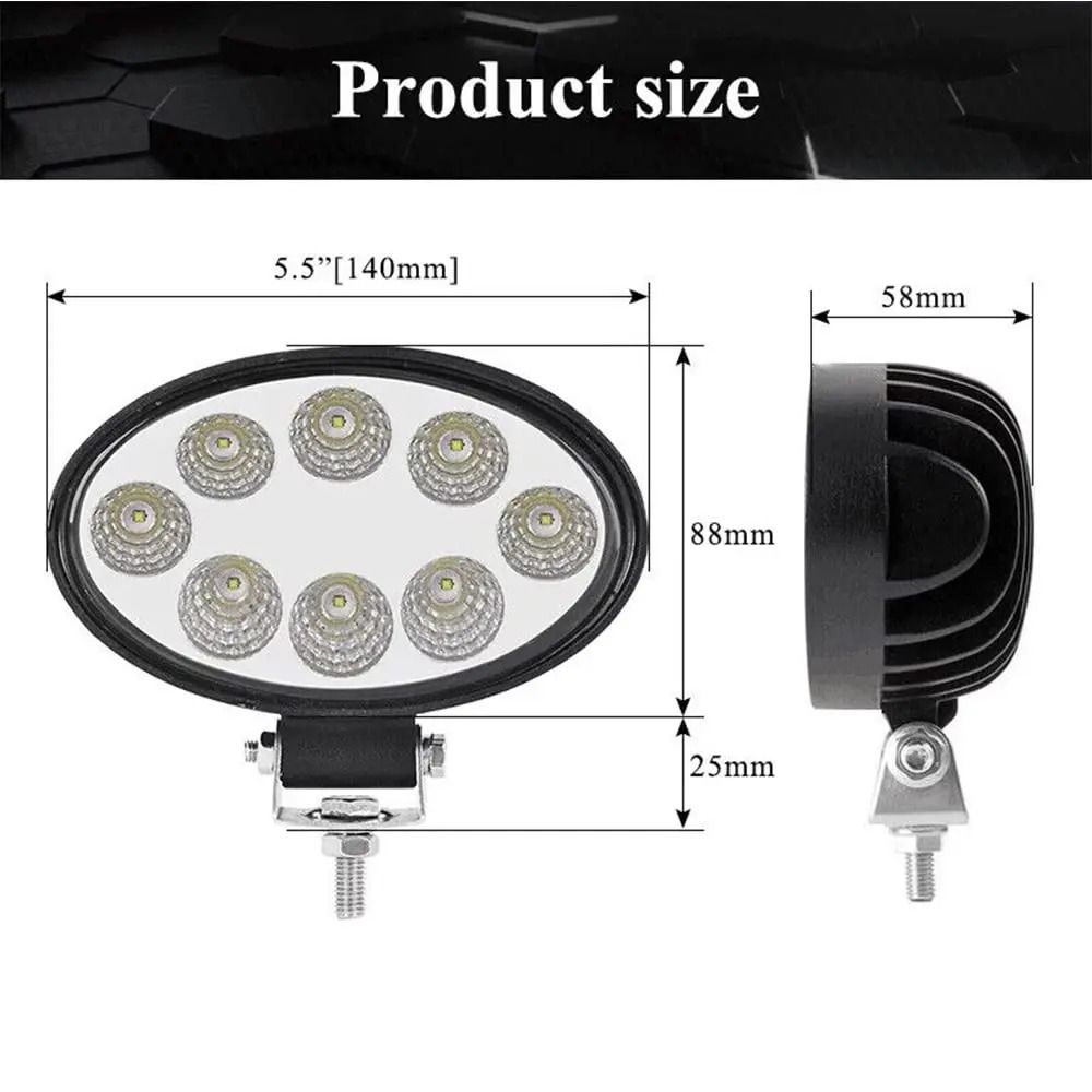 Oval LED Tractor Headlight Work Light HighIntensity Flood Lamp For John Deere Kubota Farm Equipm 1