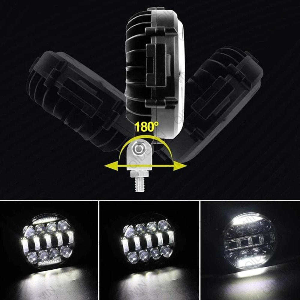 7Inch 100W HighIntensity LED Work Light 10000LM Round Offroad Spotlight With White DRL For SUV Tr 2