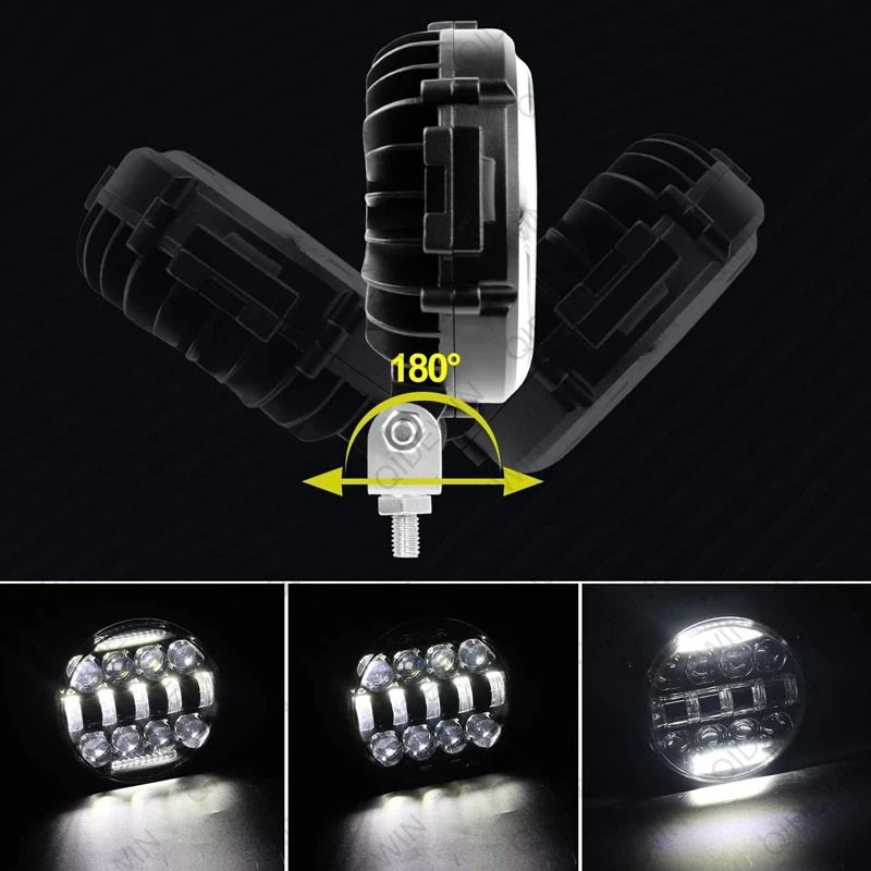 7Inch 100W HighIntensity LED Work Light 10000LM Round Offroad Spotlight With White DRL For SUV Tr 2