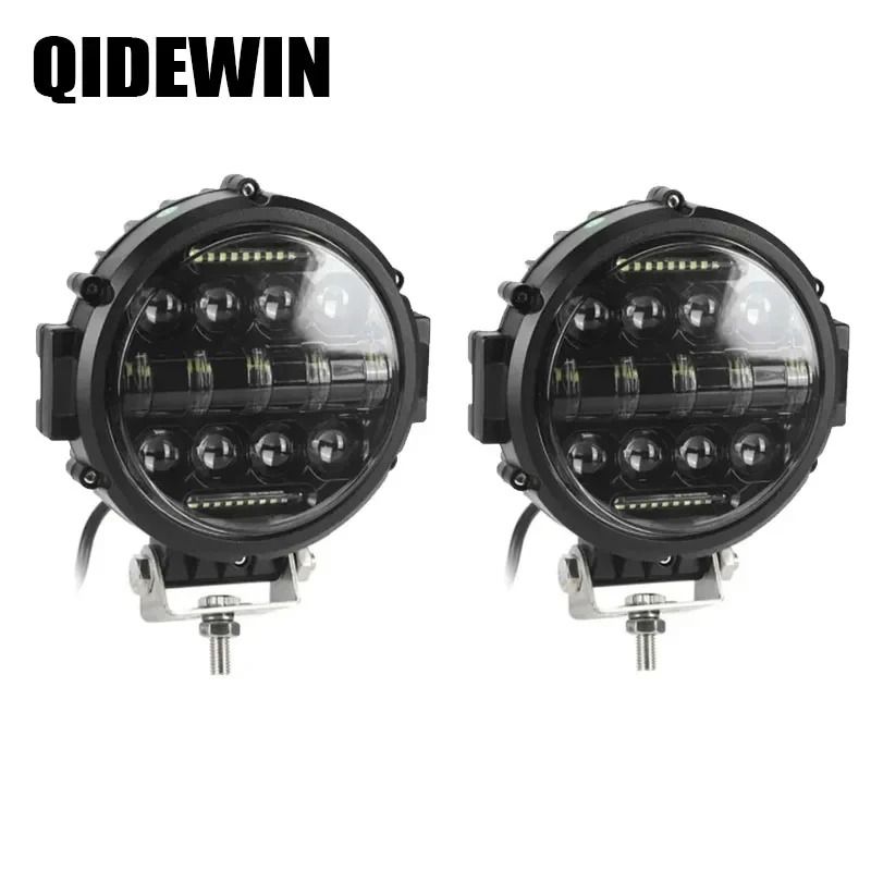 7Inch 100W HighIntensity LED Work Light 10000LM Round Offroad Spotlight With White DRL For SUV Tr 7