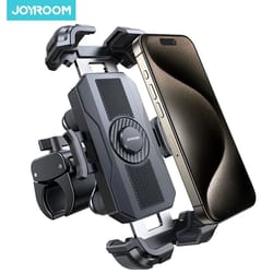 joyroom high-intensity motorcycle phone mount | anti-vibration handlebar holder for 4.7–7in iphone & android