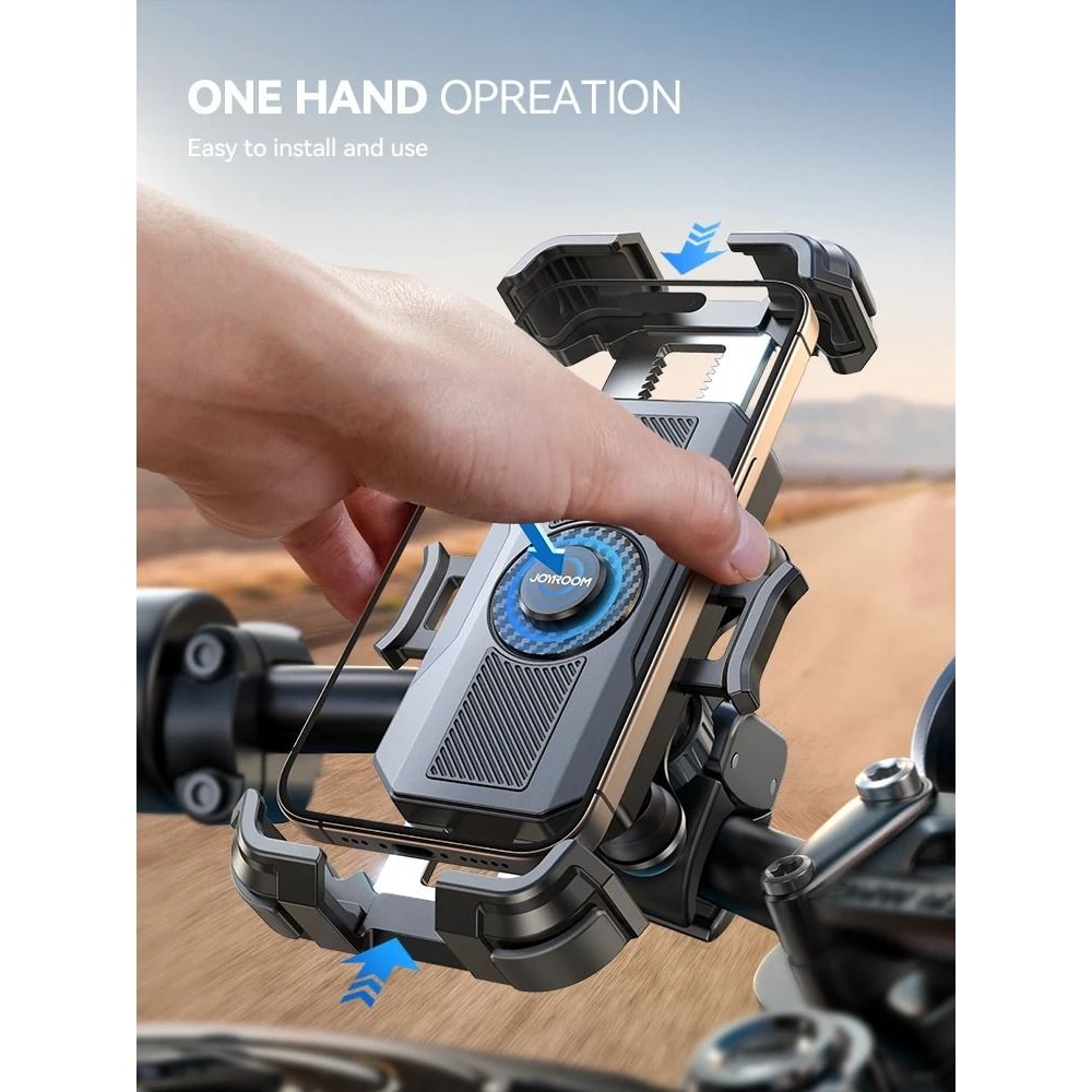 Joyroom HighIntensity Motorcycle Phone Mount AntiVibration Handlebar Holder For 477in IPhone Andr 2