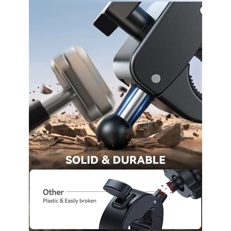 Joyroom HighIntensity Motorcycle Phone Mount AntiVibration Handlebar Holder For 477in IPhone Andr 3