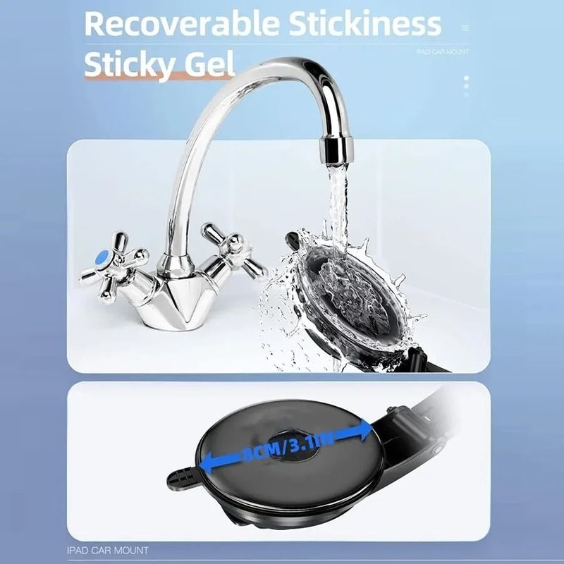 Dashboard HighIntensity Tablet Phone Suction Mount Universal Car Holder For 715 Pads Folding Scr 4