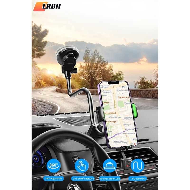 HighIntensity LongArm Suction Cup Car Phone Holder Universal Windshield Dashboard Mount For Truck 0