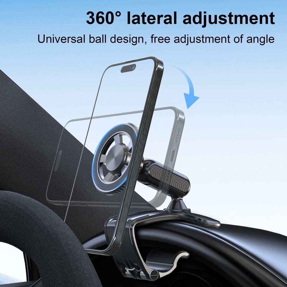 Magnetic 360 Rotating Dashboard Car Phone Holder HeavyDuty Compression Clamp For 47in Smartphones 5