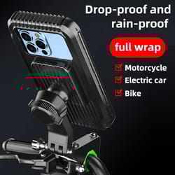 waterproof motorcycle & bicycle phone holder | 360° swivel adjustable universal gps support
