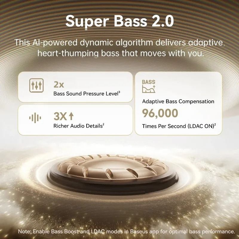 Baseus MC1 Pro Wireless Ear Clip Earphones Bluetooth 60 HiRes OpenEar Buds With 4Mic ENC 3