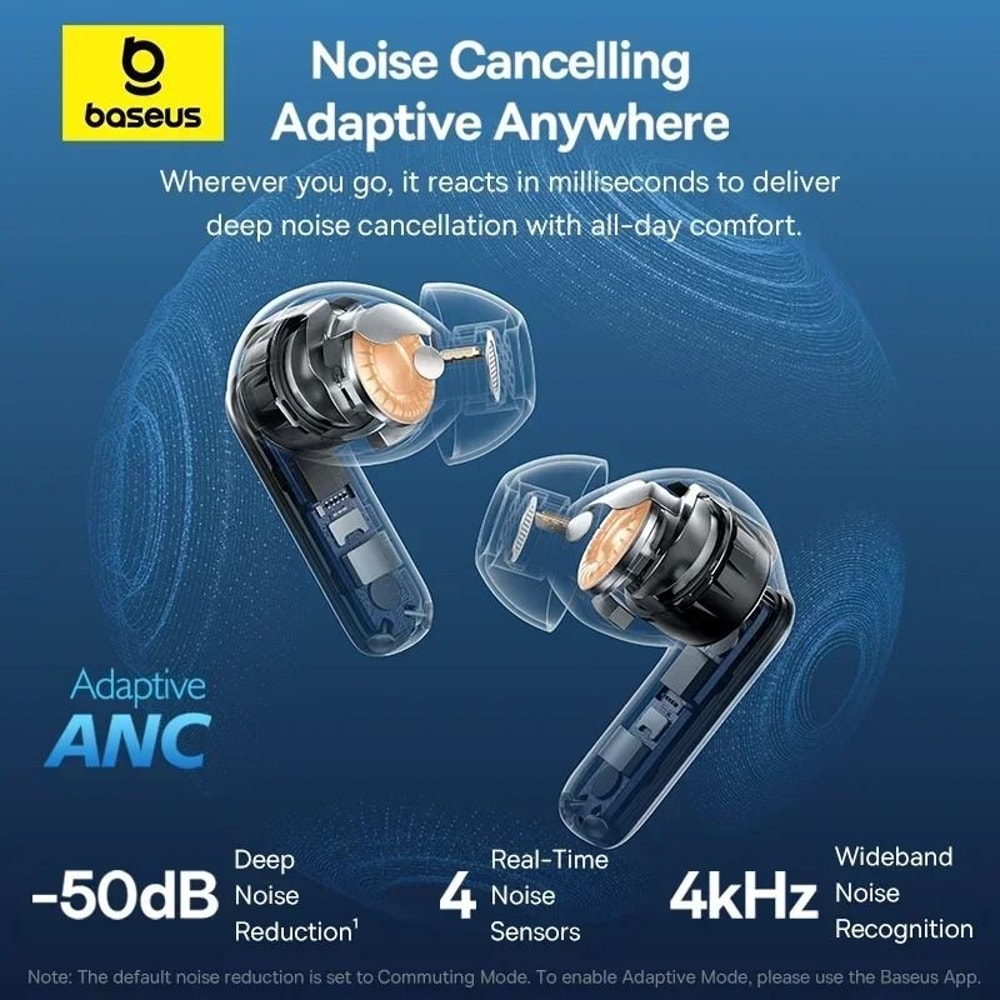 Baseus EP10 Pro ANC Wireless Earbuds 50dB Adaptive Noise Canceling Bluetooth 60 Headphones 1