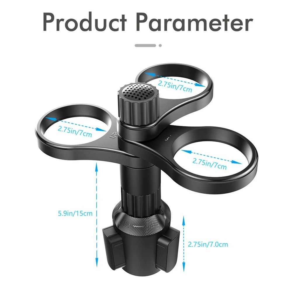 3In1 Rotating Car Cup Holder Expander Adjustable MultiDrink Support Beverage Bottle Bracket 5