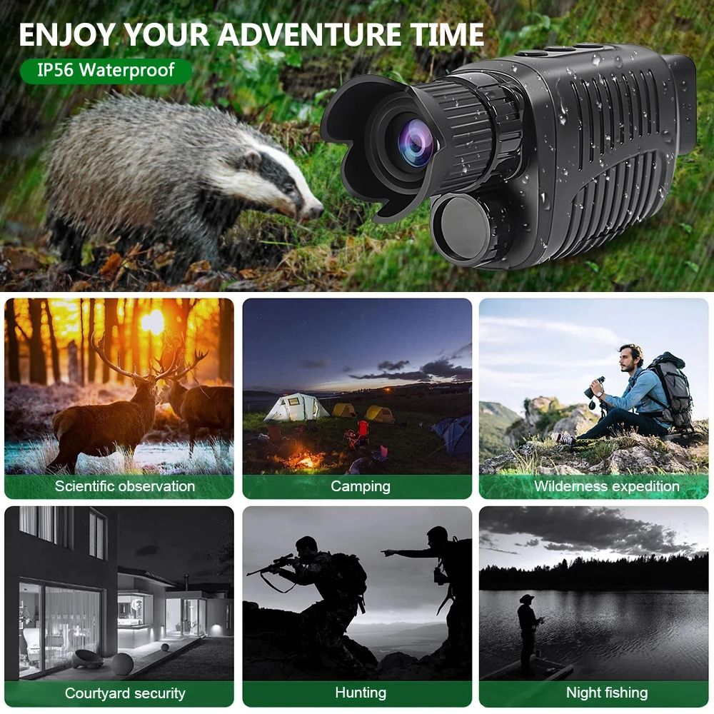 1080P HD Monocular Night Vision Device Infrared Camera With 10X Digital Zoom 1000M Range 1