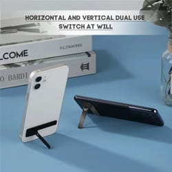 universal portable stainless steel kickstand | foldable & adjustable ultra-slim smartphone stand