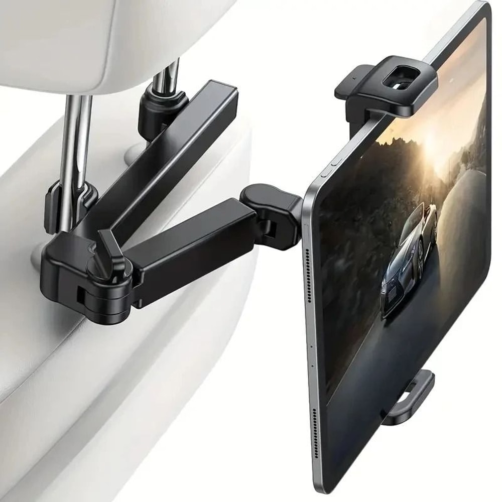 Telescopic Car Headrest Tablet Holder 360 Rotating Rear Seat Mount For 411 Inch Devices 0
