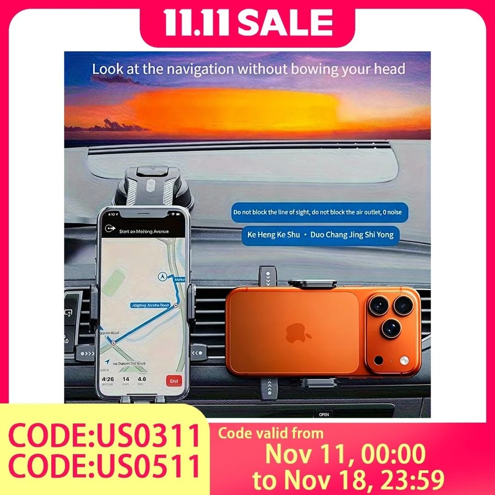 Nano Flexible Silicone Car Phone Holder 360 Rotation Unobstructed Screen View For IPhone 17 Serie 0